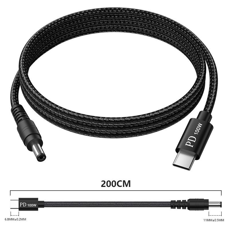

100W Type-C to DC 5.5x2.1 Charging Cable for HP, Acer, Asus, Samsung Laptops