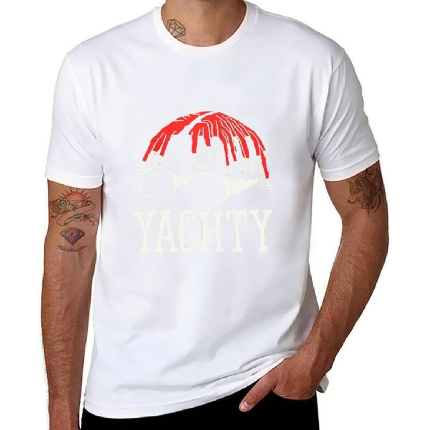 Мужская футболка Hokiis Футболка Lil Yachty Летняя Повседневная С коротким рукавом С круглым вырезом Верх(1) XXXXXL белый
