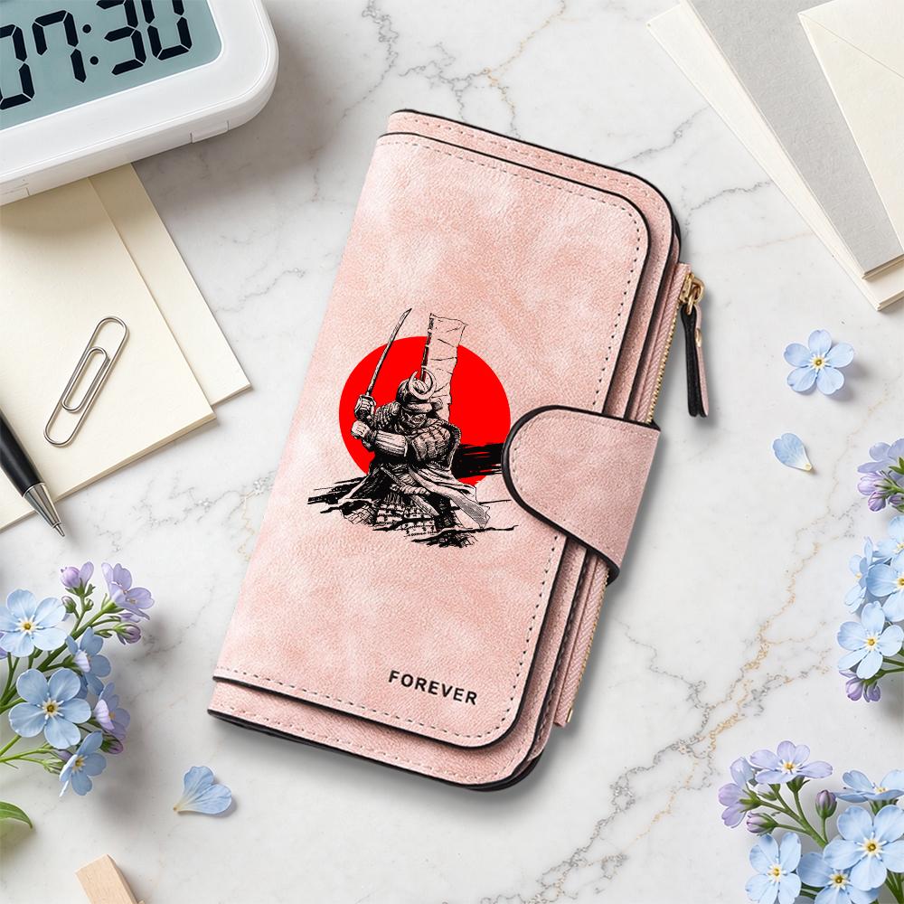 Japanese Samurai Printed Purse Fashion Long Wallet Large Capacity Card Holder