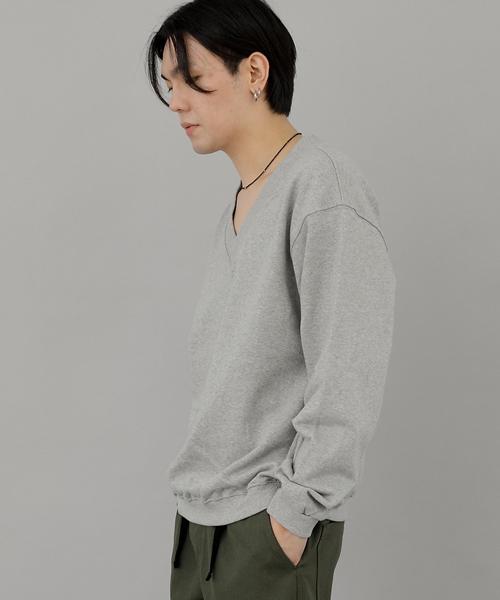 Seinteukeulu Bold V-Neck Sweatshirt Bvn-801 Gray