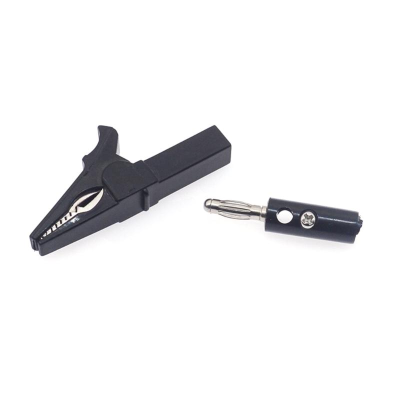 Alligators Clip Banana Plug Test Probes Leads Cable Probes Connectors 4mm Banana Plug Cable Clip Insulated Electric Clip
