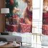 Christmas Tree Gift Yak Sheer Curtains for Living Room Decoration Window Curtains Kitchen Tulle Voile Curtains