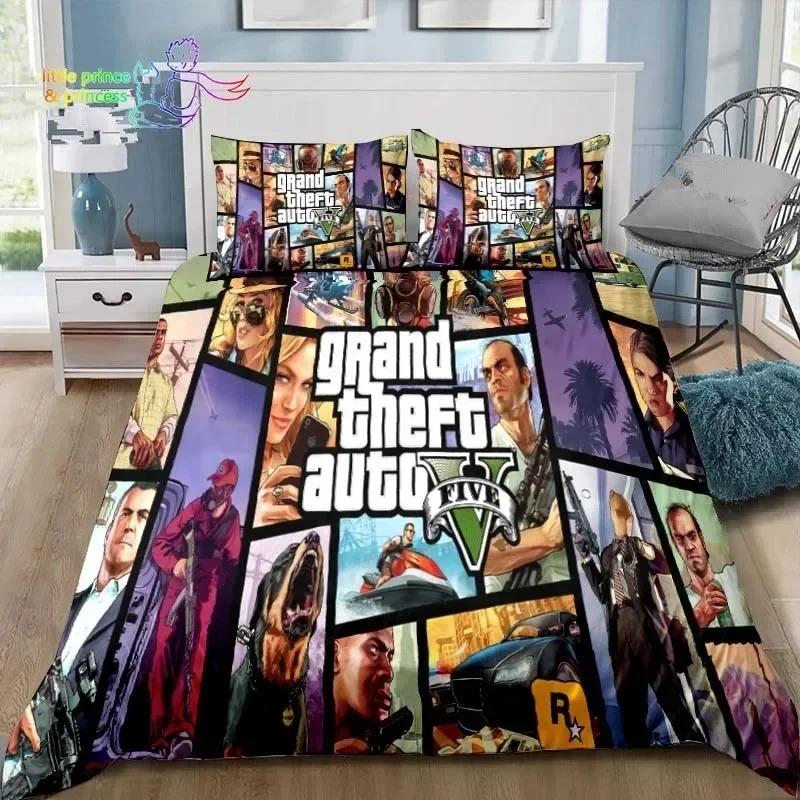 3D Print Grand Theft Auto GTA Game Gamer Bedding Set Single Twin Full Queen King Size Bed Set Aldult Kid Bedroom