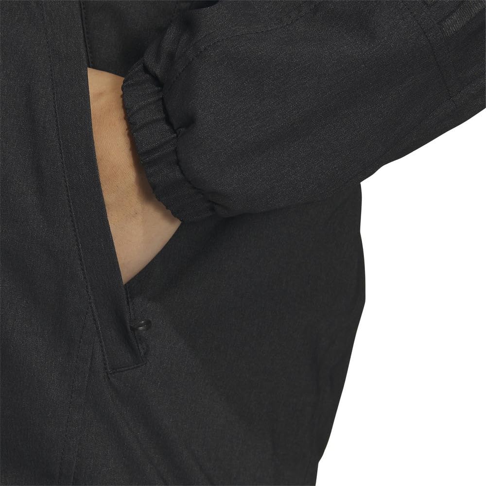 Adidas Denim-Look Reguläre Passform Stretch Gewebtes Kapuzen-Trainingsoberteil Schwarz Größe S Herren BXF22/JSY31 (IS5137)