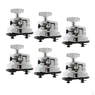 6 Peças Suporte de Bateria Base Prato Rack Clamp Suporte Tom
