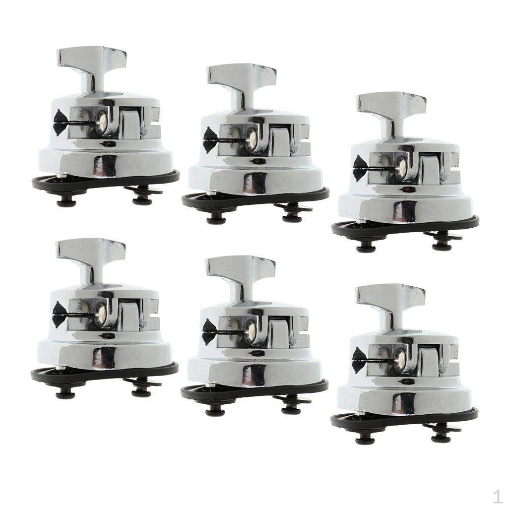 6 Pieces Drum Holder Base Plate Rack Clamp Tom Mount Bracket