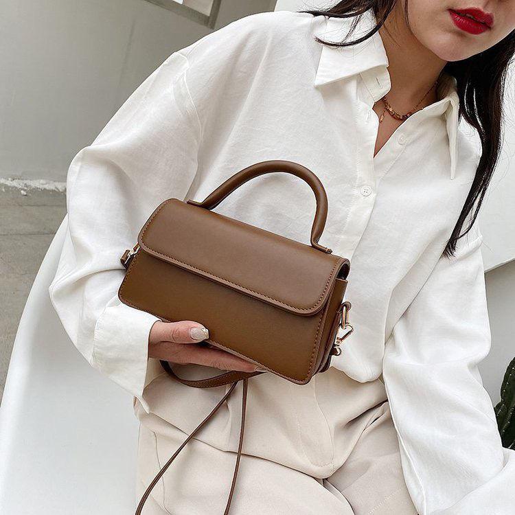 Women's Vintage Single Shoulder Bag Solid Color Casual Messenger Bag Elegant Versatile Handbag