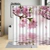Pink Flowers Shower Curtain Nature Cherry Blossom Floral Modern Simple Nordic Home Decor Bathroom Cloth Bath Curtains With Hooks