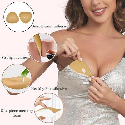 Pasties Silikon Selbstklebende BH-Einlage für Frauen Wiederverwendbare Pasties Brustpolster Boob Tape Unsichtbarer Brustaufkleber