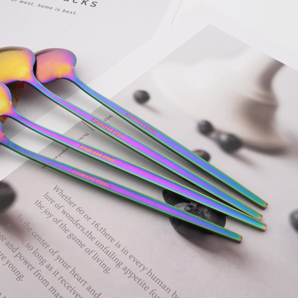 30 Teile/satz Geschirr Matte Schwarz Messer Salat Gabeln Dessert Löffel Besteck Set Edelstahl Besteck Familie Geschirr für Party