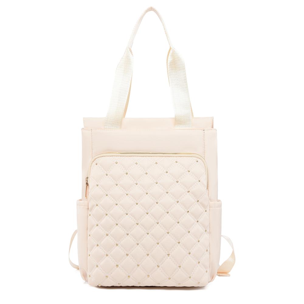 

Женский однотонный рюкзак, многофункциональная портативная сумка через плечо, легкая дорожная сумка большой вместимости бежевый