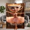 Ballerina Cappuccina Custom Flannel Blankets Soft Warm Cozy Throws for Home Decor Holiday Gifts