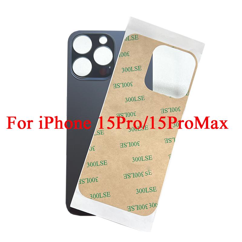 Para iPhone 14 15 Pro Max Painel de Vidro Traseiro Tampa da Bateria Peças de Reposição Abertura Grande Câmera Carcaça da Porta Traseira Moldura