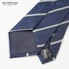 [New Yorker Blue] Striped (Glen Check Pattern) Necktie NB922514 Navy
