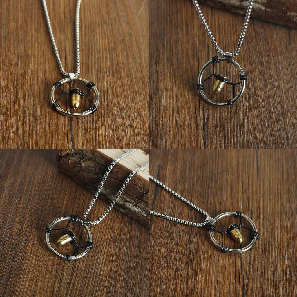 Cyberpunk 2077 Bullet Pendant Necklace With Geometric Design For Men And Women
