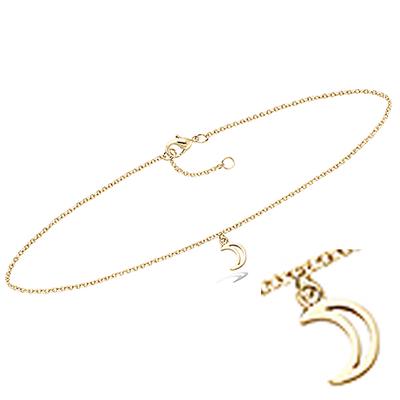 [Q8235] - Gold Plated Anklet 'Luna' Gold - 25 Cm 7x5 Mm