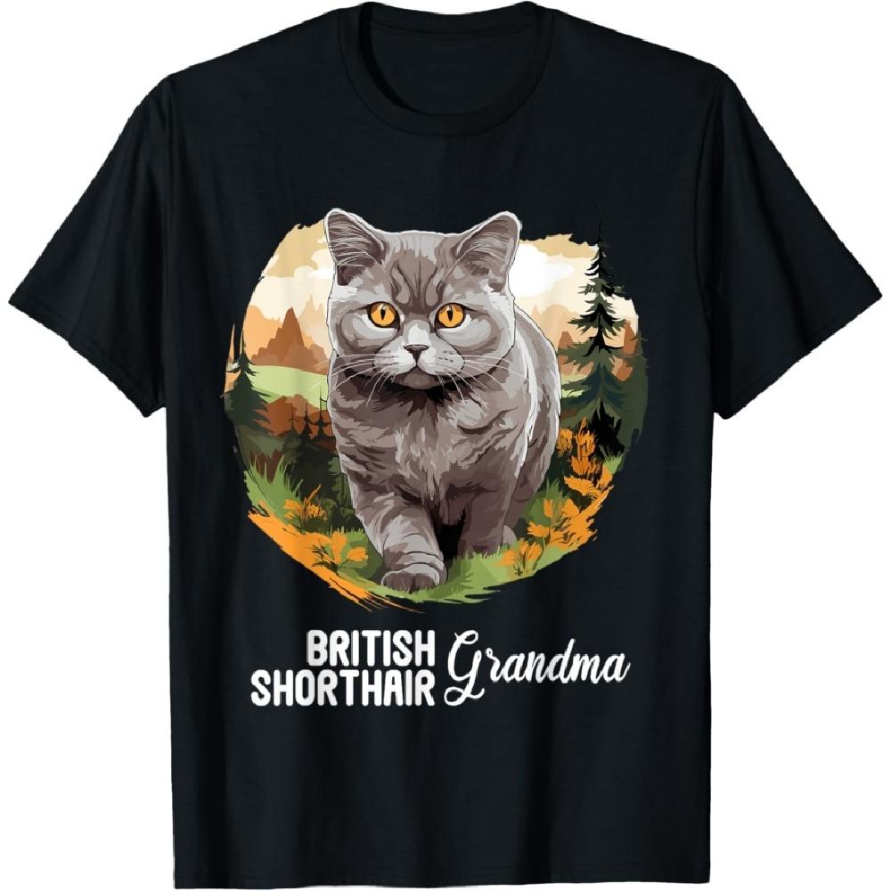 

British Shorthair Cats Cat British Shorthair Grandma T-Shirt XXXXXL чёрный
