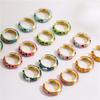 HECHENG,Vintage Enamel Flower Small Hoop Earrings Trendy Geometric Statement Round Circle Huggie Earring Fashion Zircon Brincos