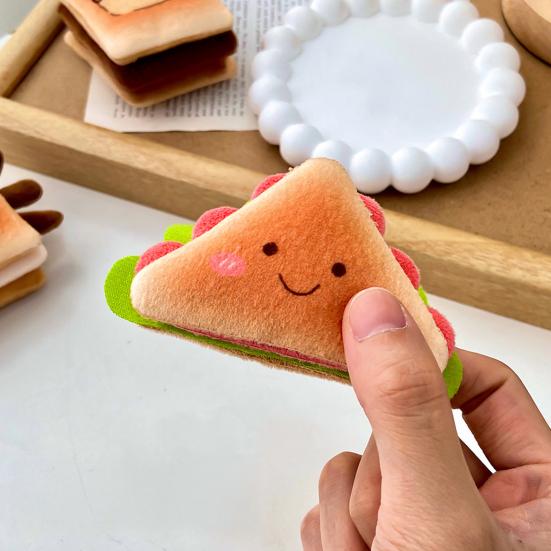Plush Cartoon Food Refrigerator Magnet Stuffed Bread Pizza Sandwich Milk Tea Cookies Fridge Magnet Home Office Decorative Accessories