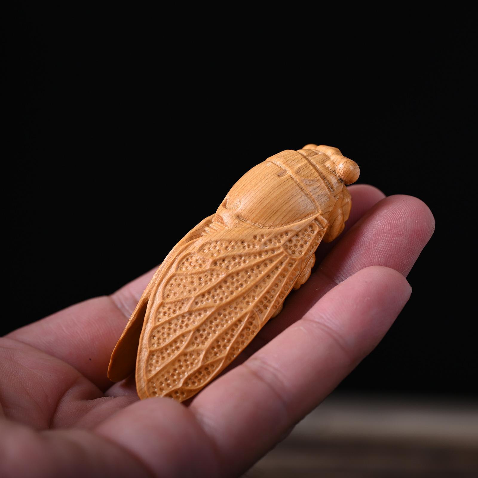 Фигурка из самшита, резьба по дереву, животное, цикада, украшение, деревянные изделия, украшение для дома, подарок, коллекция, сувениры