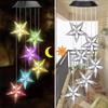 LED Solar Wind Chime Crystal Butterfly Hummingbird Colorful Lights Waterproof Outdoor Windchime Solar Light for Garden Decor