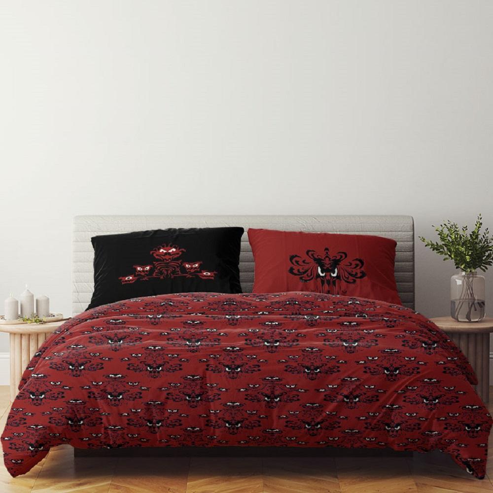 Ensemble de housse de couette à motif gothique Haunted Mansion, Violet et Noir, Lit Simple Double Queen King 150x200cm