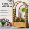 Wooden Raised Garden Bed with Trellis, Liner, Drainage Holes, for Vine Climbing Plants, Flowers, 83 X 36 X 145 Cm