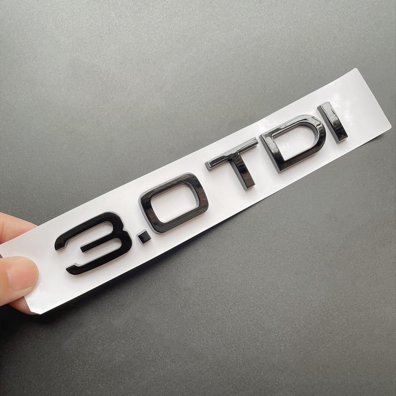 3D ABS Chrome Black 2.0 TDI 3.0 TDI Letters Rear Boot Trunk Logo Badge Emblem Sticker Decal For Audi A3 A4 A5 A6 Q3 Q5 Q7 S7