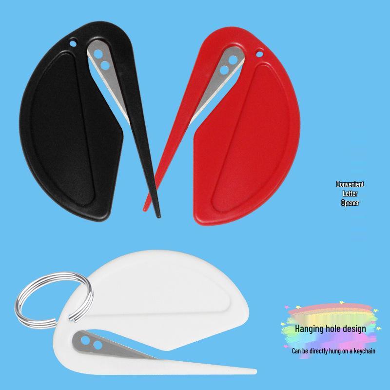 Compact Multi-Functional Plastic Mini Cutter: Envelope & Knot Opener, Paper, Box, Rope, Rubber Band Cutter, and Wire Stripper