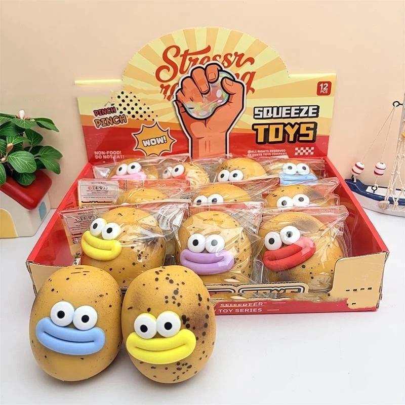 Cute Cartoon Cheese Potato Squeezable Toy Slow Rebound Soft Stress Relief Toy for Kids Daily Play