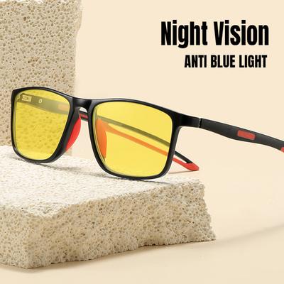 Sportowe Okulary TR90 do Widzenia Nocnego dla Mężczyzn Kobiet Ultralekkie Okulary Anty Niebieskie Światło Okulary Przeciwsłoneczne Zewnętrzne Okulary do Jazdy Nocnej