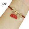 Christmas Party Favors Bracelets, Red Green String Bracelet, Adjustable Charm Bracelet Novelty Decorations with Glow in The Dark Bead for Women Girls