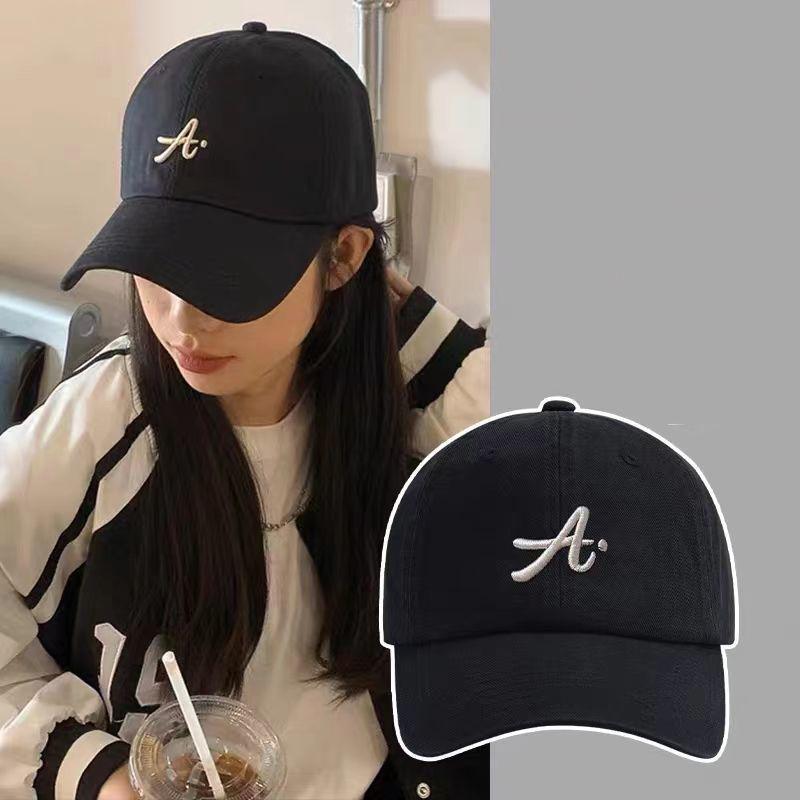 Solid Color Fashion Baseball Cap Women Men Letter  Embroidery Curved Sun Visor Casual Summer Unisex Adjustable Peaked Hat