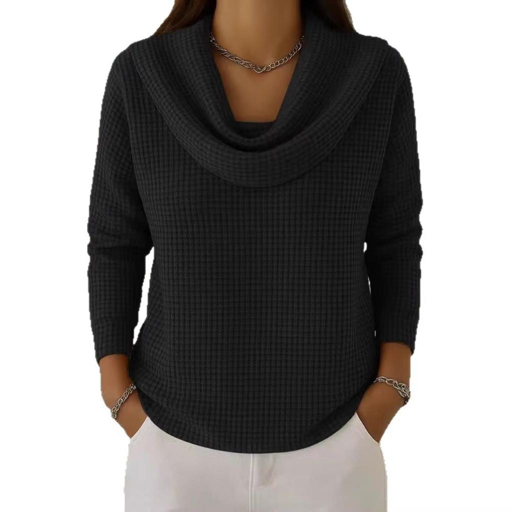 Solid Color Casual Loose T-shirts For Woman Vintage Women's Oversized T-shirt Long Sleeve Tees Fashion Female Tops