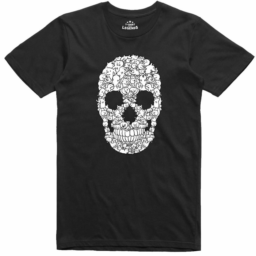 

Mens Funny T Shirt Skull Cartoon Dog Regular Fit Ring Spun Tee M