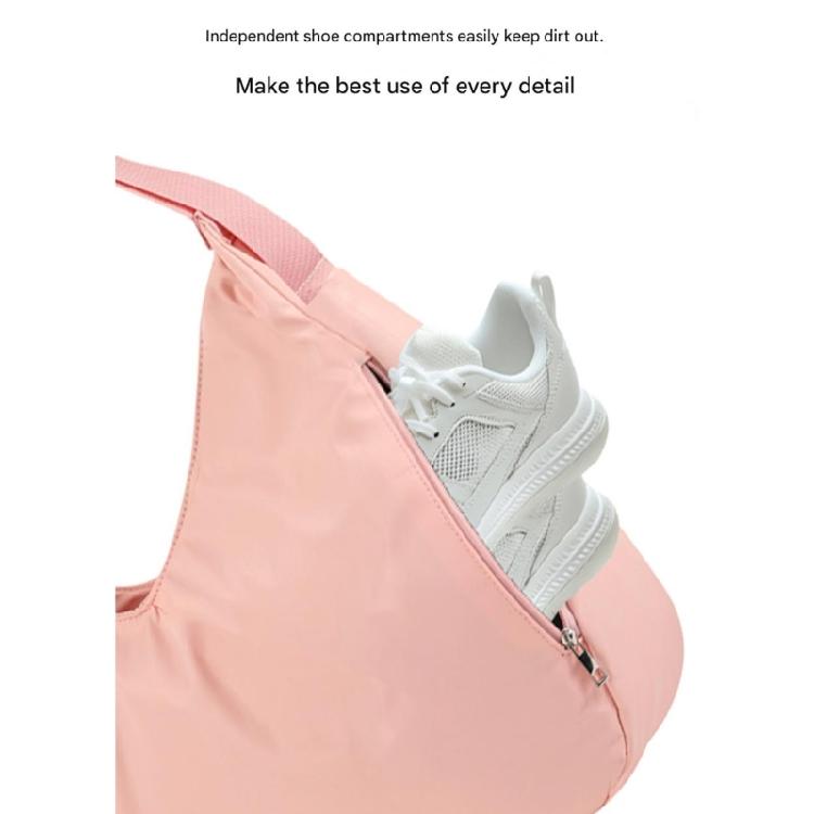 Dry Wet Separation Yoga Shoulder Bag for Women Including Shoe Compartment Ergonomic Strap Polyester Texture Outdoor Use