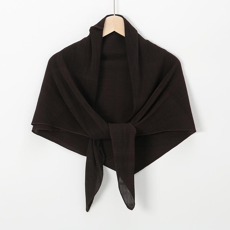 Pleated Square Scarf For Women Muslim Chiffon Hijabs Shawl Solid Crinkle Headscarf Wraps Islamic Turban Headband Bandana Foulard
