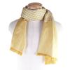 Excellent HERMES Scarf Deer Print Fringe Shawl Yellow Silk Mens Used