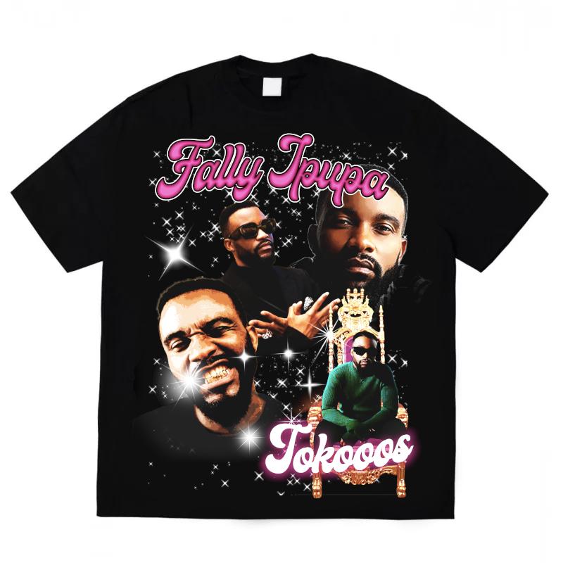 

Fally Ipupa Tokooos T-shirt Unisex Women Summer Cotton Y2K Hip-hop Clothing Casual Fashion Oversize Short Sleeved Tops Fan Gifts S