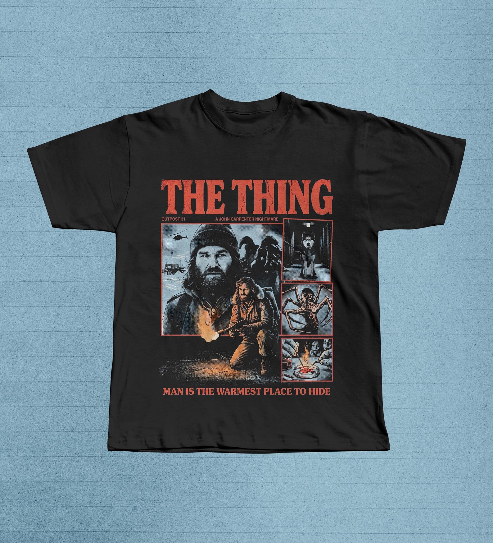The Thing Movie Shirt, 80s Sci Fi Horror Tee, MacReady Film Lover Gift 4XL