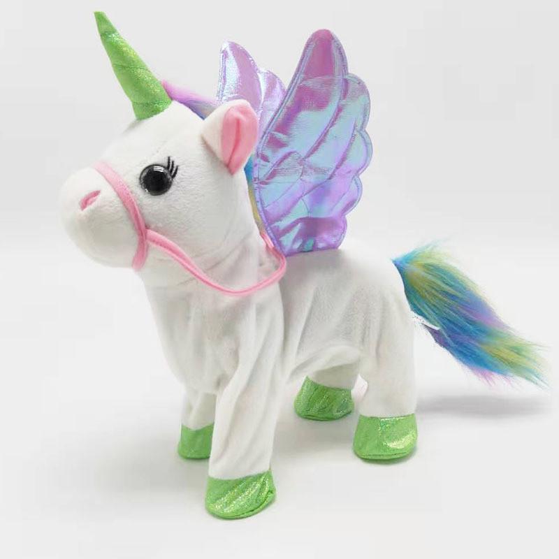 Unicorn Walking Plush Toy With Singing And Swinging Features For Kids Bedroom Decor
