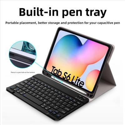 Etui do tabletu Samsung 2024 S6 Lite z klawiaturą Bluetooth uchwytem na rysik okrągłe klawisze Pokrowiec A9FE