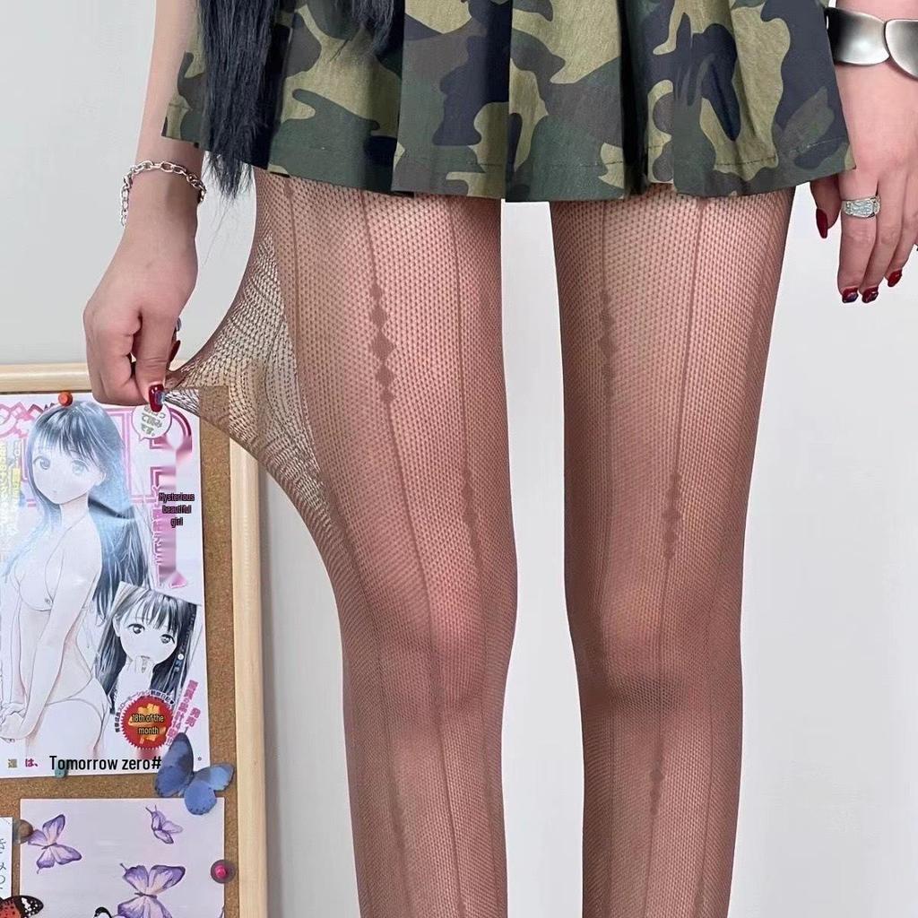 Spicy Y2K Cutout Lace Fishnet Stockings - Spring/Summer