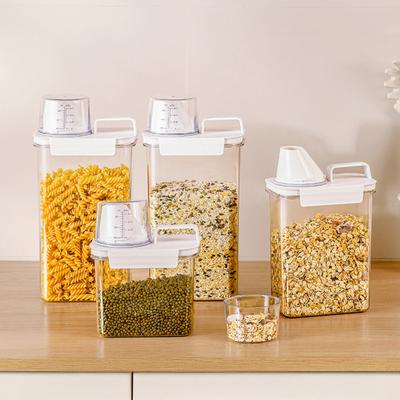 Aufbewahrungsbox Transparent Luftdichter Behälter mit Ergonomischem Griff BPA-Frei Auslaufsicher Großes Fassungsvermögen Versiegelt Mehl Zucker Behälter