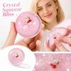 Stress Ball, Clear Sensory Toy with Gold Glitter and Sound for Desk