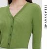 ELLASSAY Women's V-Neck Knit Sweater