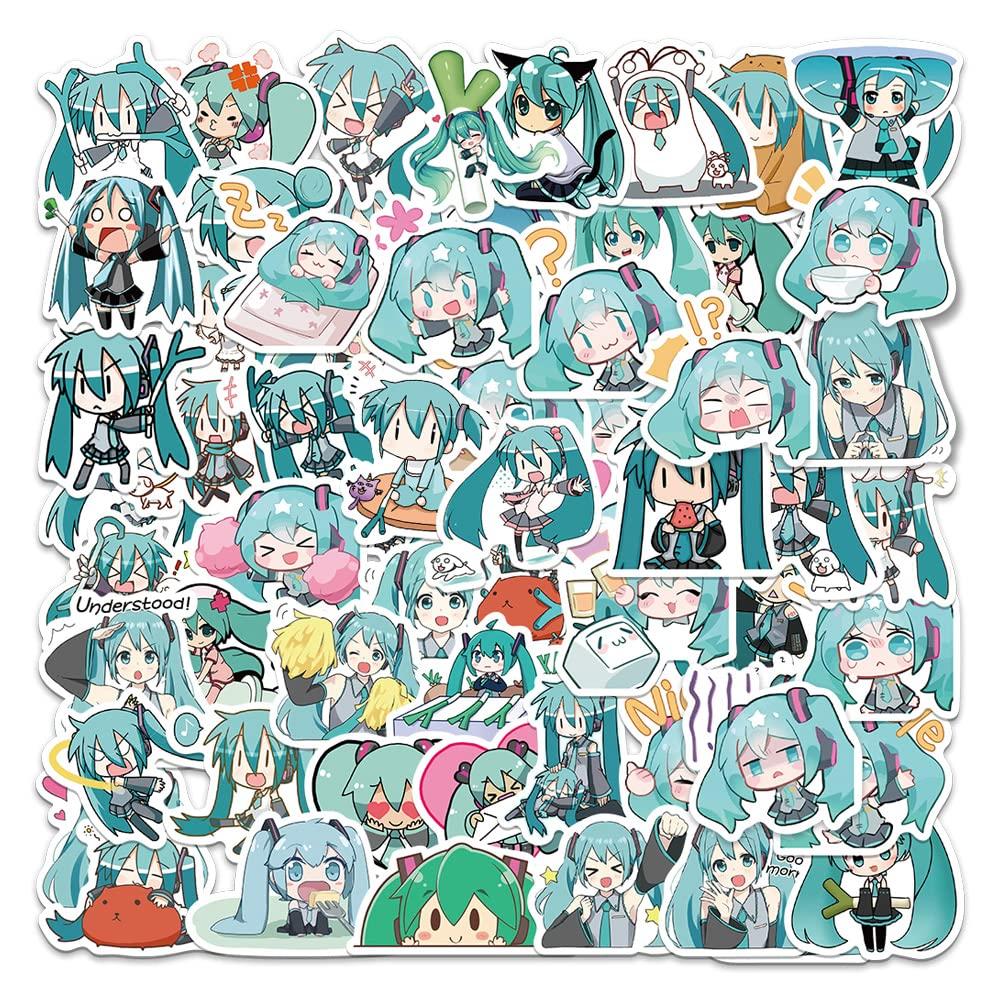 

Hatsune Miku Sticker 65 Cute Hatsune Miku Waterproof Chibi Hatsune Miku Sticker Brand Stickers for and More Set, Stickers, Pack, Suitcases, Cars,