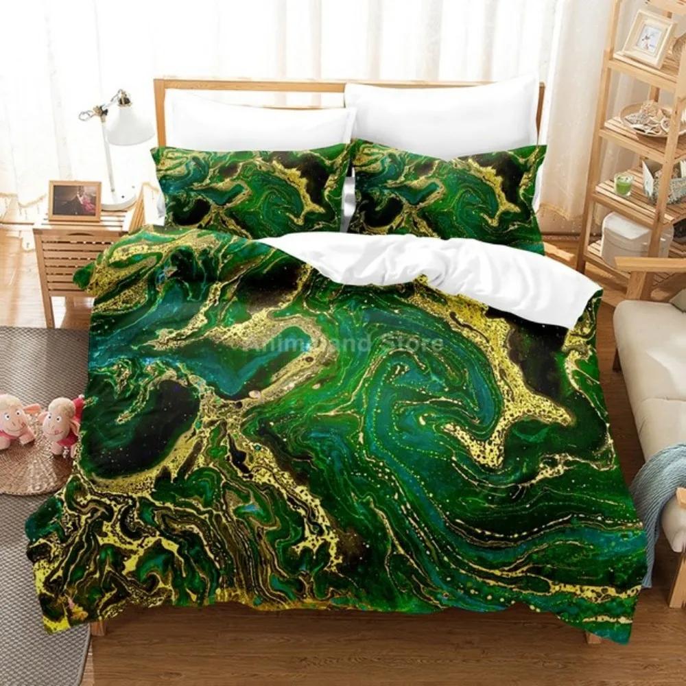 Luxury 3D Black Marble Bedding Sets Simplicity Gilding Bed Linen Women Girls Single Double Twin Queen King Size Duvet Cover Sets