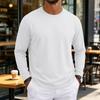 T-shirt da uomo a maniche lunghe con scollo morbido per uso casual quotidiano
