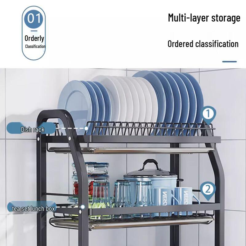 3-Tier Countertop Kitchen Dish Drying Rack